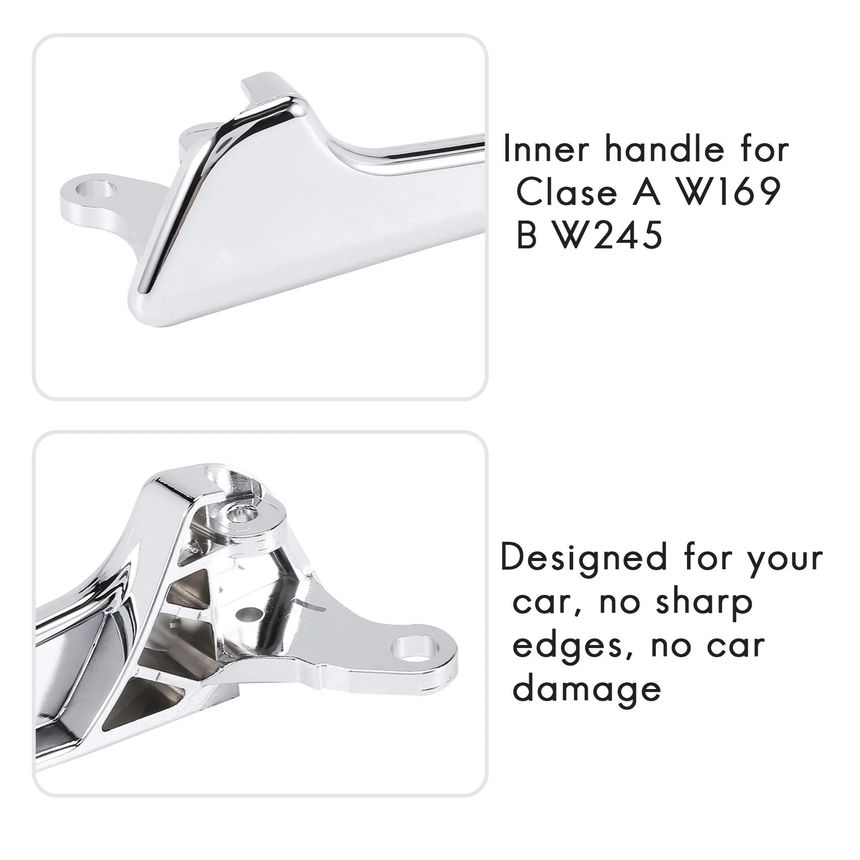 Car Chrome Plated Left Interior Door Handle Silver Door Handle Repair Kit for - Clase a W169 B W245