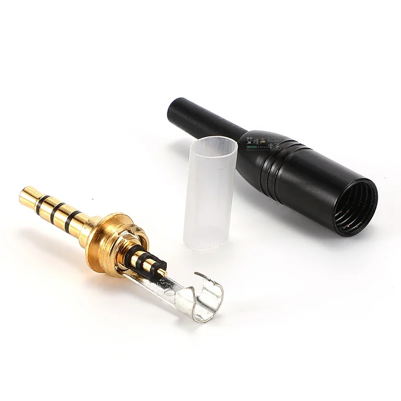1 pz riparazione auricolare spina fai da te 3,5 mm microfono stereo a quattro sezioni con controllo della linea a doppio canale 3 sezioni con clip per filo HIFI