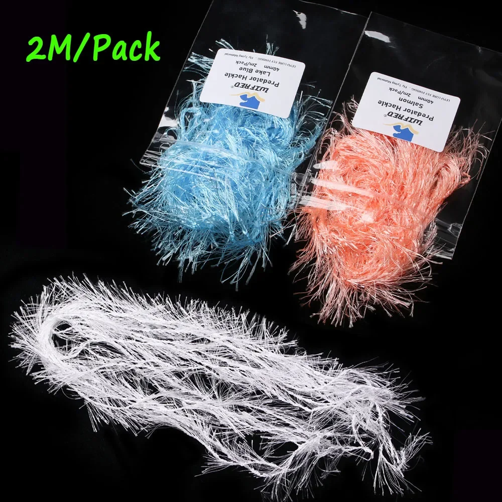 2M/Packung Predator Hackle Single-Sided Chenille Predator Hackle Fliegenbindematerial für Streamer-Körper Forelle Pike Muskie Predator – Detail 4