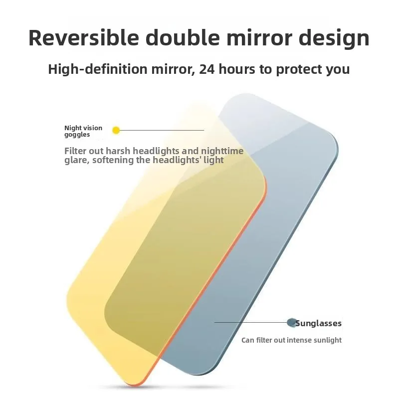 سيارة الشمس قناع HD عرض ليلا ونهارا مكافحة أشعة الشمس المبهر مرآة يوم الأشعة فوق البنفسجية 2 في 1 الشمس قناع كليب على موسع للتدوير الملحقات