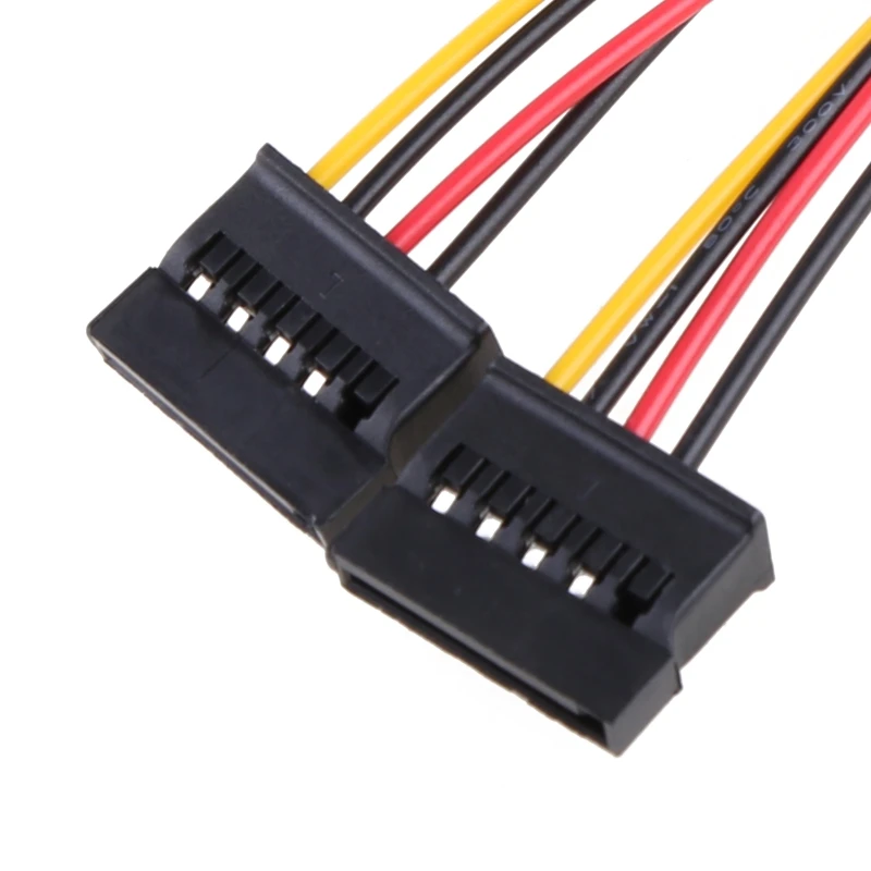 4 Pin IDE Molex To 2 Series Sata 15Pin Power Splitter Extension Cable Connectors Computer Hard Disk Power Cord