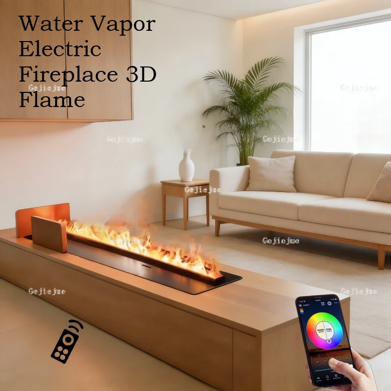 Water Vapor Electric Fireplace 3D Flame Realistic Steam Fireplace for Modern Home Interior Decor gold mist fireplace firepit