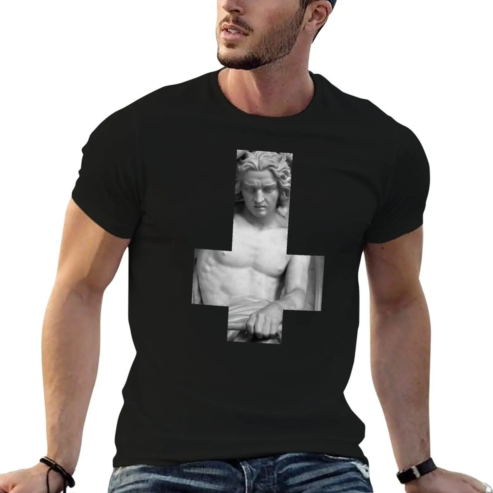 

man cotton vintage t shirt shirts for Thick t pack graphic Cross: T-Shirt Lucifer
