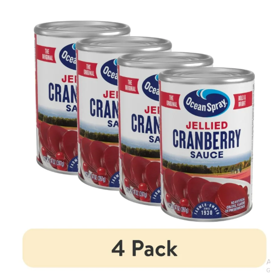 

4 pack Ocean Spray® Jellied Cranberry Sauce Canned Side Dish 14 oz Can