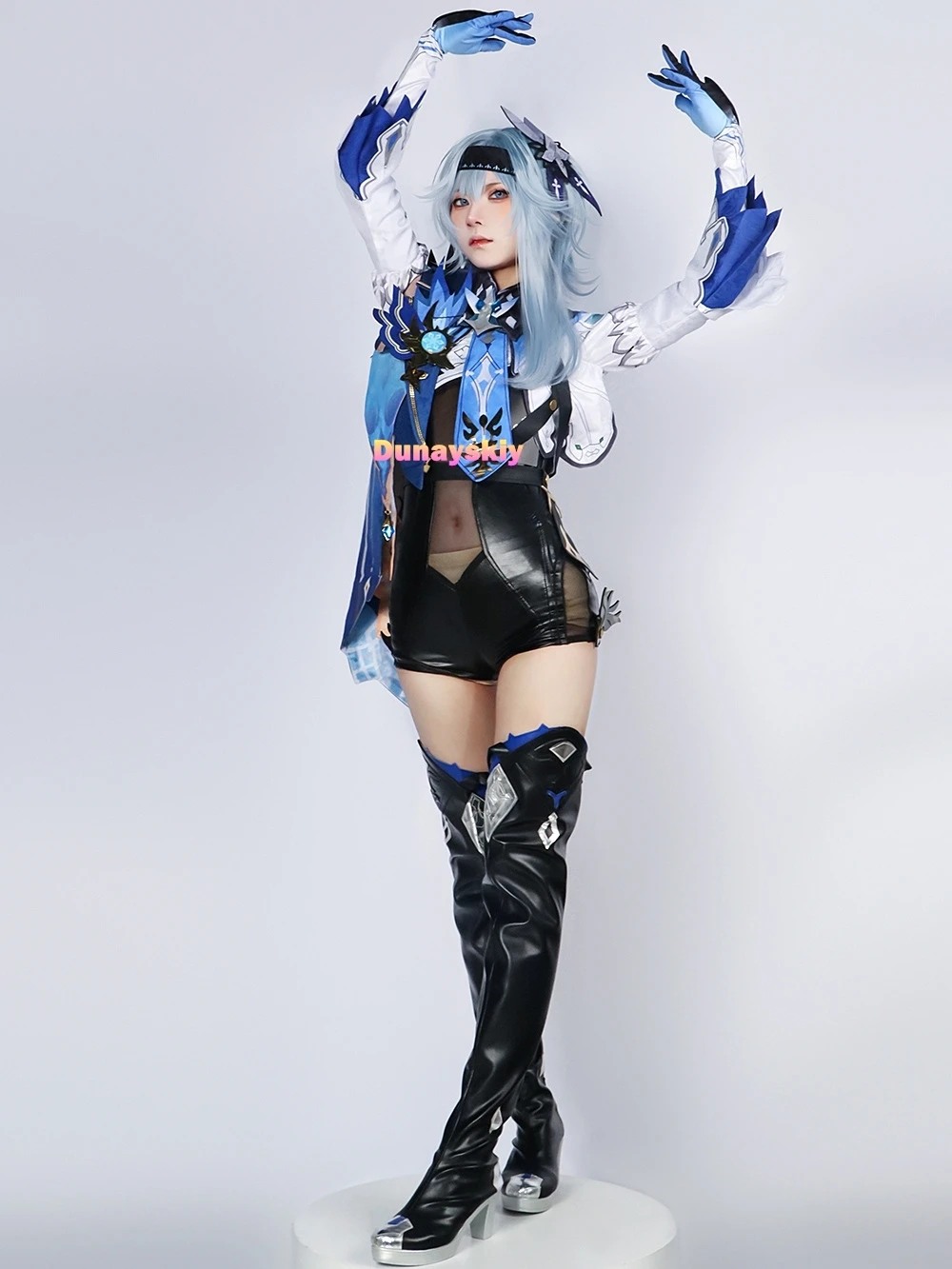 Eula Lawrence Cosplay Anime Game Genshin Impact Kostuum Pruik Schoenen Mondstadt Ridders Van Favonius Sexy Vrouw Uniform Hallowen Pak