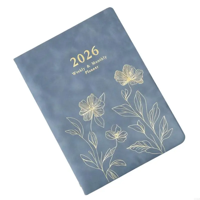 مخطط أسبوعي 2026 مع صفحات مؤرخة وغطاء جلدي مكون من 6 حلقات قابلة لإعادة الملء 2026 مخطط أكاديمي للجدولة H8WD