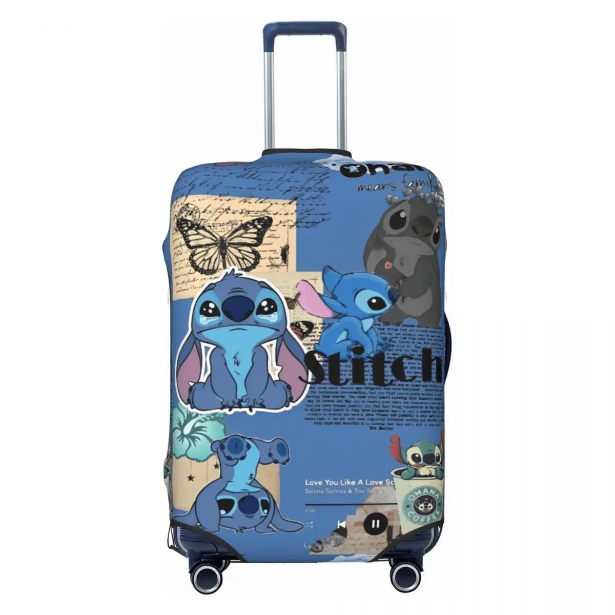 Lion Stitch Kawaii Alien Penutup Bagasi Perjalanan Kualitas Tinggi Pelindung Koper Penutup Bagasi Dapat Dicuci Cocok untuk Bagasi 18-32 Inci