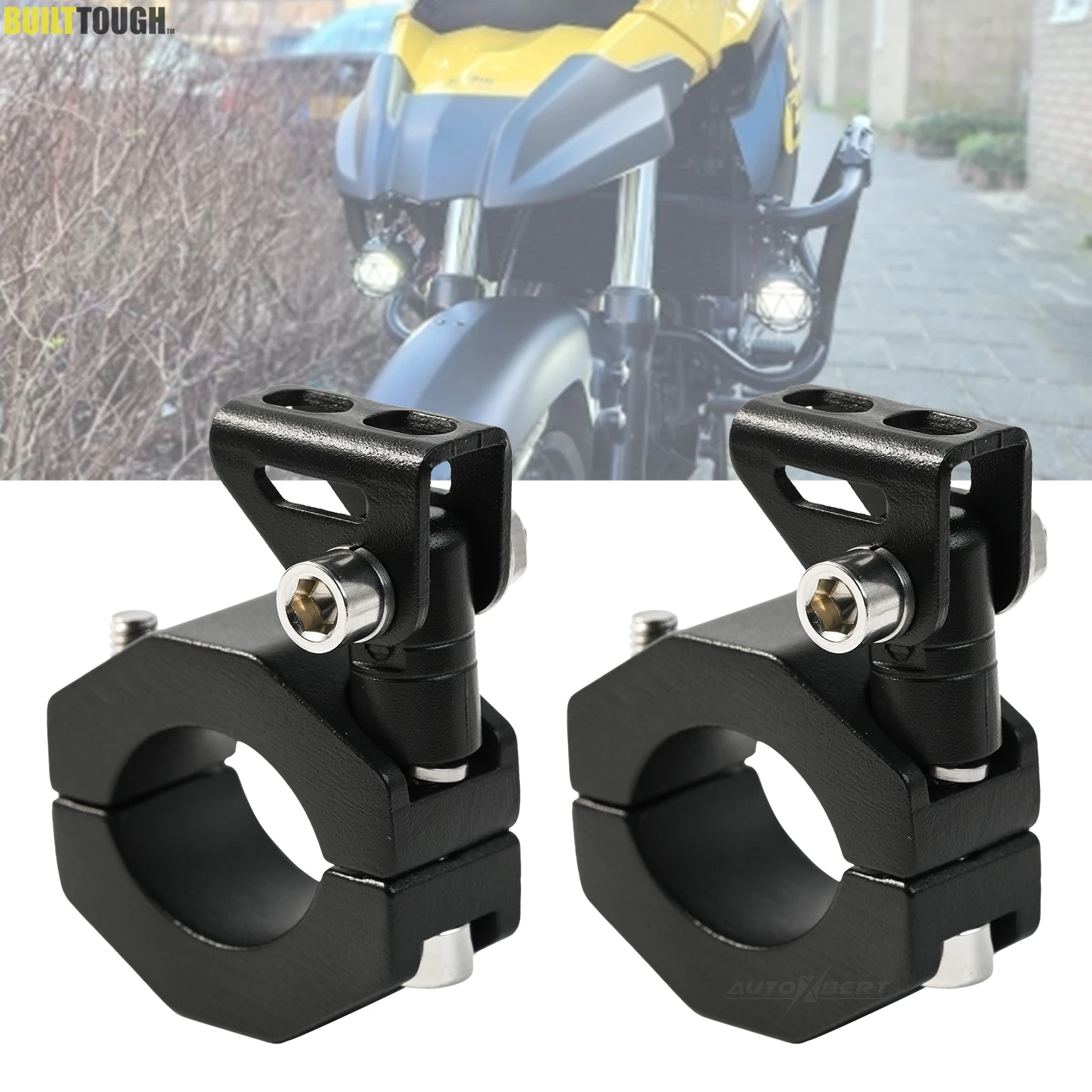 Motorrad LED Scheinwerfer Scheinwerfer Halterung Einstellbare Nebel Licht Hilfs Lampe Stoßstange Klemmen Halter Motorrad Zubehör