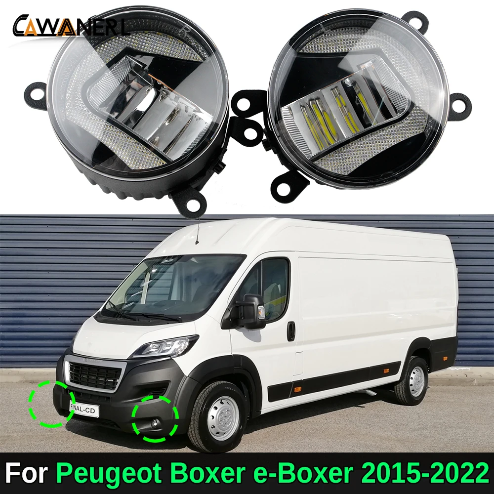 2w1 samochodowe aluminiowe światła przeciwmgielne LED z funkcją światła do jazdy dziennej DRL dla Peugeot Boxer e-Boxer 2015-2022