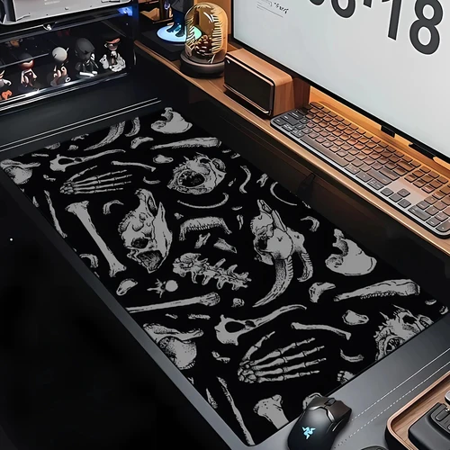Imagen 1 del producto Alfombrilla de ratón con fósiles de dinosaurios, alfombrilla grande para mesa de juegos de ordenador y oficina, alfombrilla de ratón antideslizante de goma XXL para teclado de juegos, alfombrillas de escritorio largas