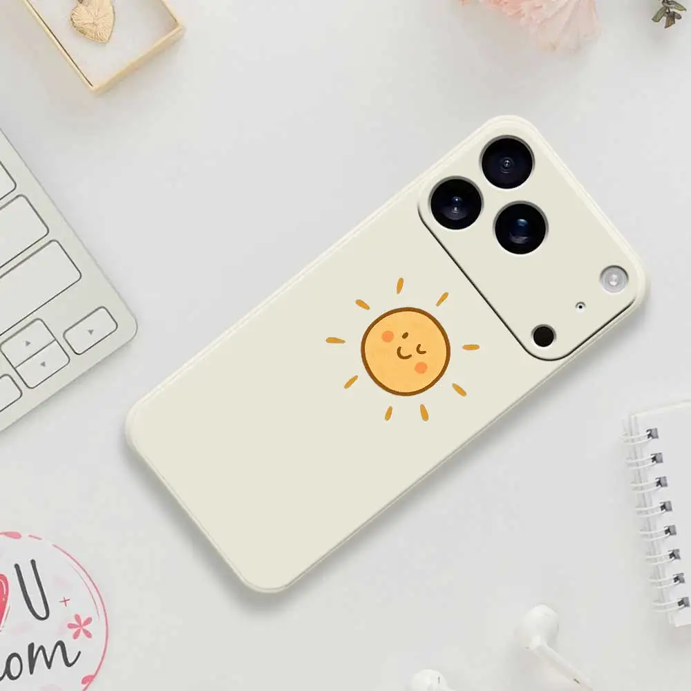 Cute Sun Pattern Phone Case For iPhone 17 Pro Max 17 Air 16 15 14 Plus 13 12 11 Pro Max XS Max 7 8 Plus 16E Silicone Soft Cover