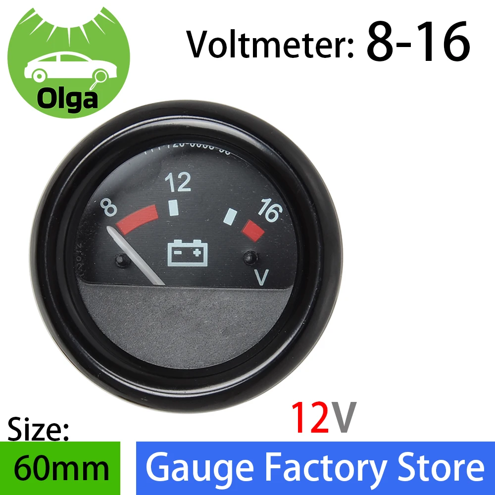 

60MM Voltmeter Auto Car Gauge 21.3812 Volt Meter 8~16V Backlight Voltage 12V Car Accessories for KAMAZ