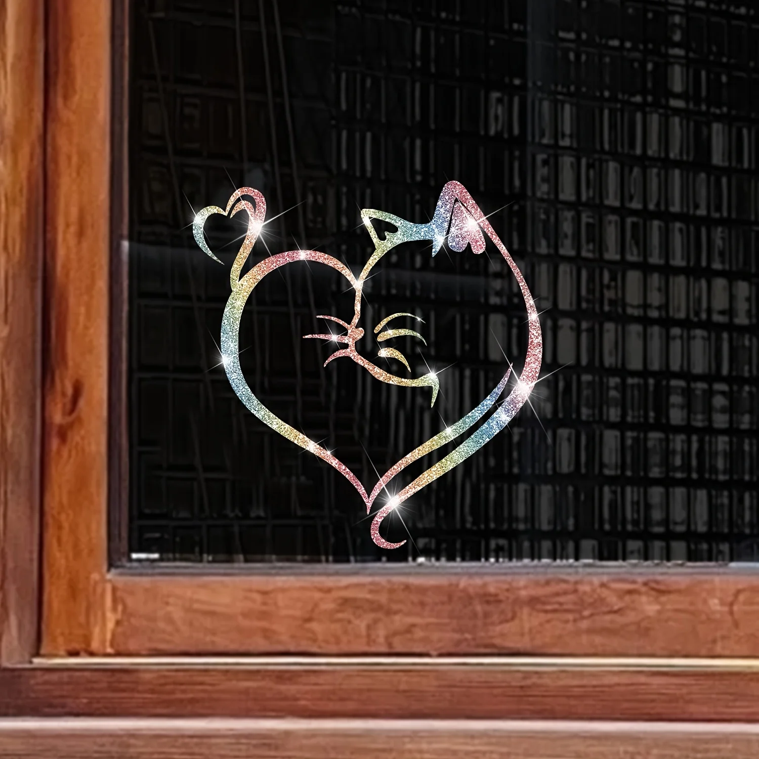 1PC imitazione diamante glitter gatto cuore adesivi per auto impermeabili durevoli per auto serbatoio carburante finestra paraurti decorazione decalcomanie in vinile