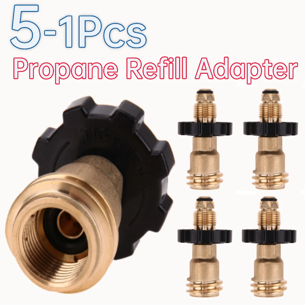 

5-1 Pcs Universal Fit Propane Adapter POL To QCC1/Type 1 Gas Bottle For Valve Gas Adapter Converts For Outdoor Camping