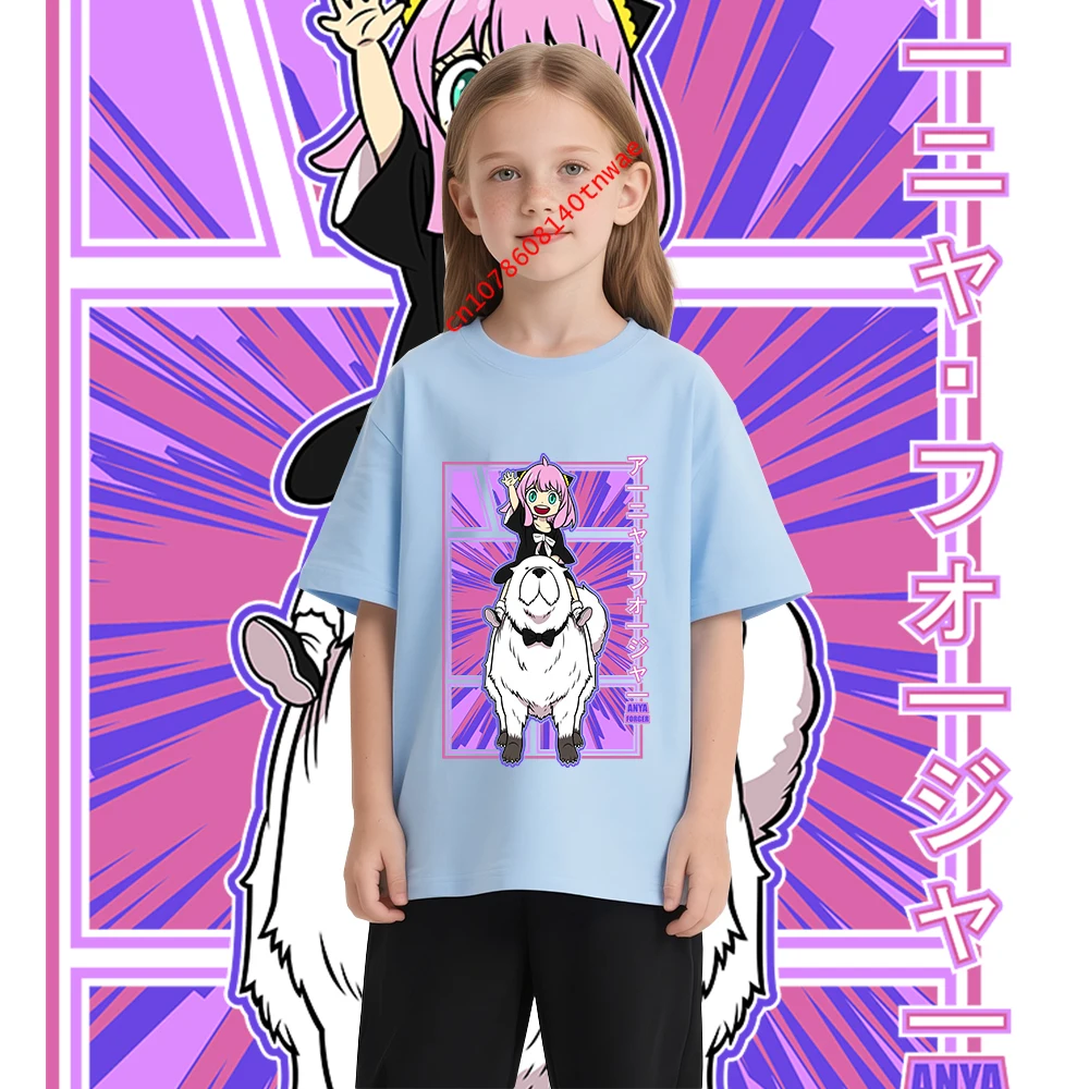 Camiseta de algodón con estamp - Anime Cosplay Anya reseña y precio