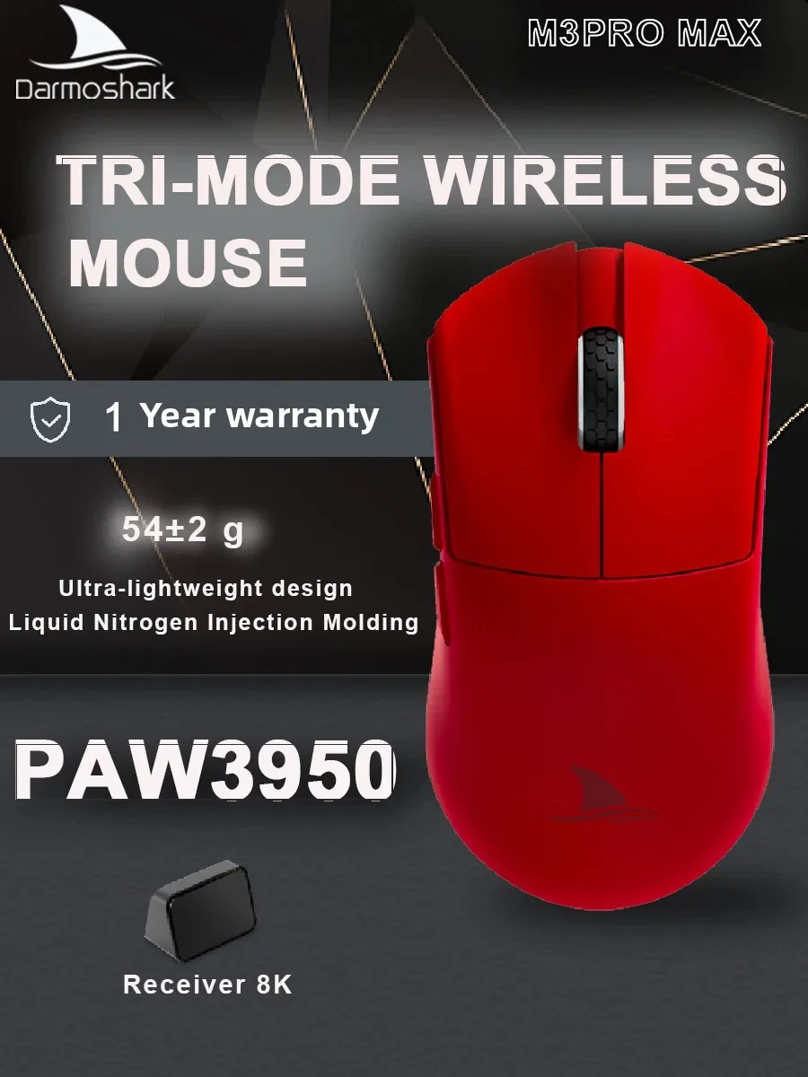 Darmoshark M3-PRO-MAX 4K 8K Беспроводная игровая мышь BT PAW3950 30KDPI 750IPS Nordic52840 Оптические мыши для компьютера, ноутбука, ПК, геймера