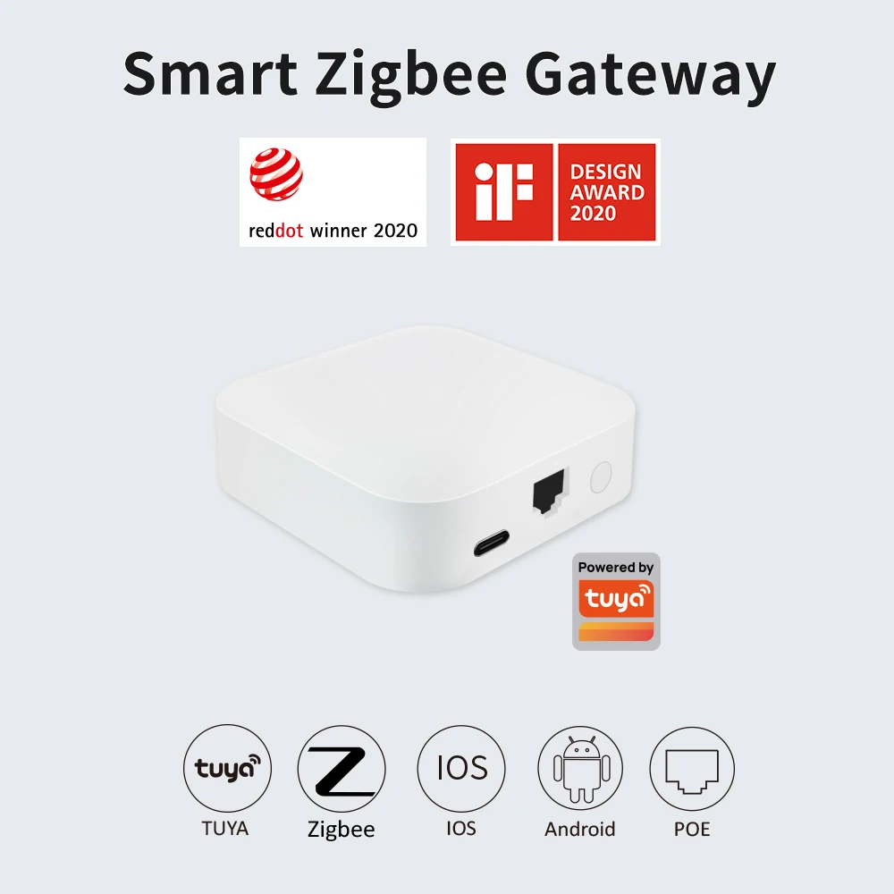 

Smart Zigbee Gateway Tuya ZigBee Wired Gateway Support one touch deployment and disalarming in APP Work With Alexa Google Home