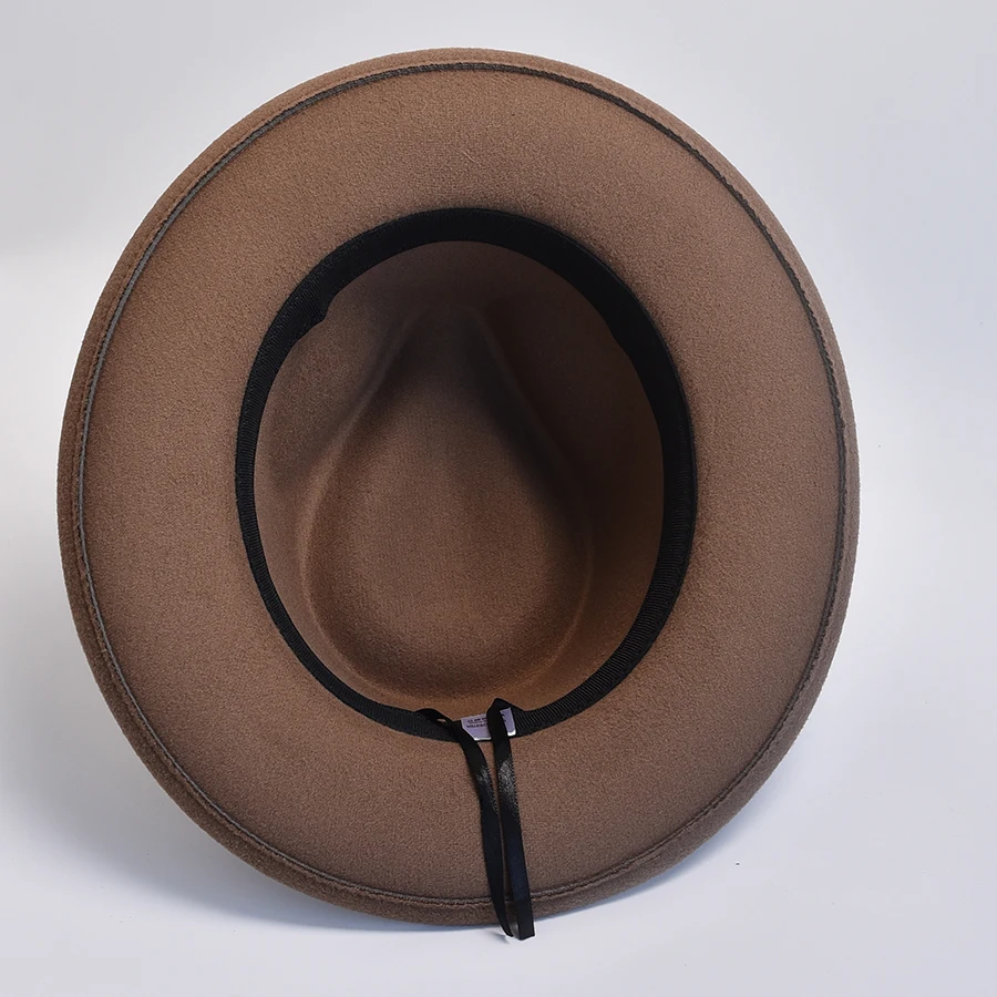 Fashionable Retro Original Design Imitation Wool Felt Fedoras Hat Men Roll Brim Panama Trilby Hats Gentleman Party Dress Cap