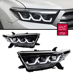 2 PCS Car Lights automotive Parts For Toyota Highlander Kluger 2012-2014 Head lamps LED Headlight LED Dual Projector FACELIFT