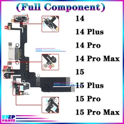 USB Port Charger Flex for IPhone 14 15 + Plus Pro Max Dock Charging Board Dock Connector Mic Cable Module