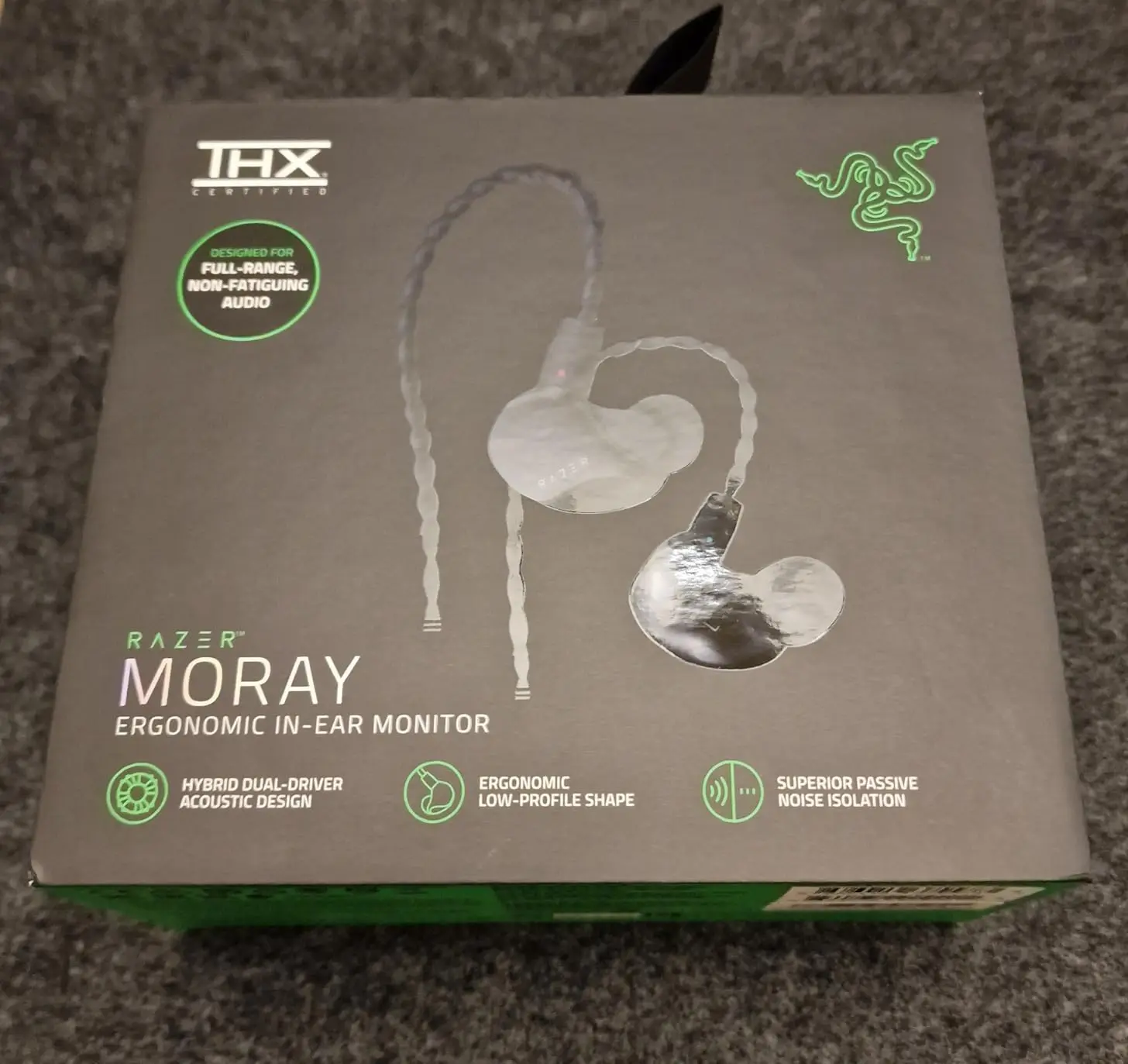 شاشة Razer Moray المريحة داخل الأذن للبث طوال اليوم، تصميم صوتي هجين ثنائي السائق، عزل الضوضاء السلبية الفائق #6