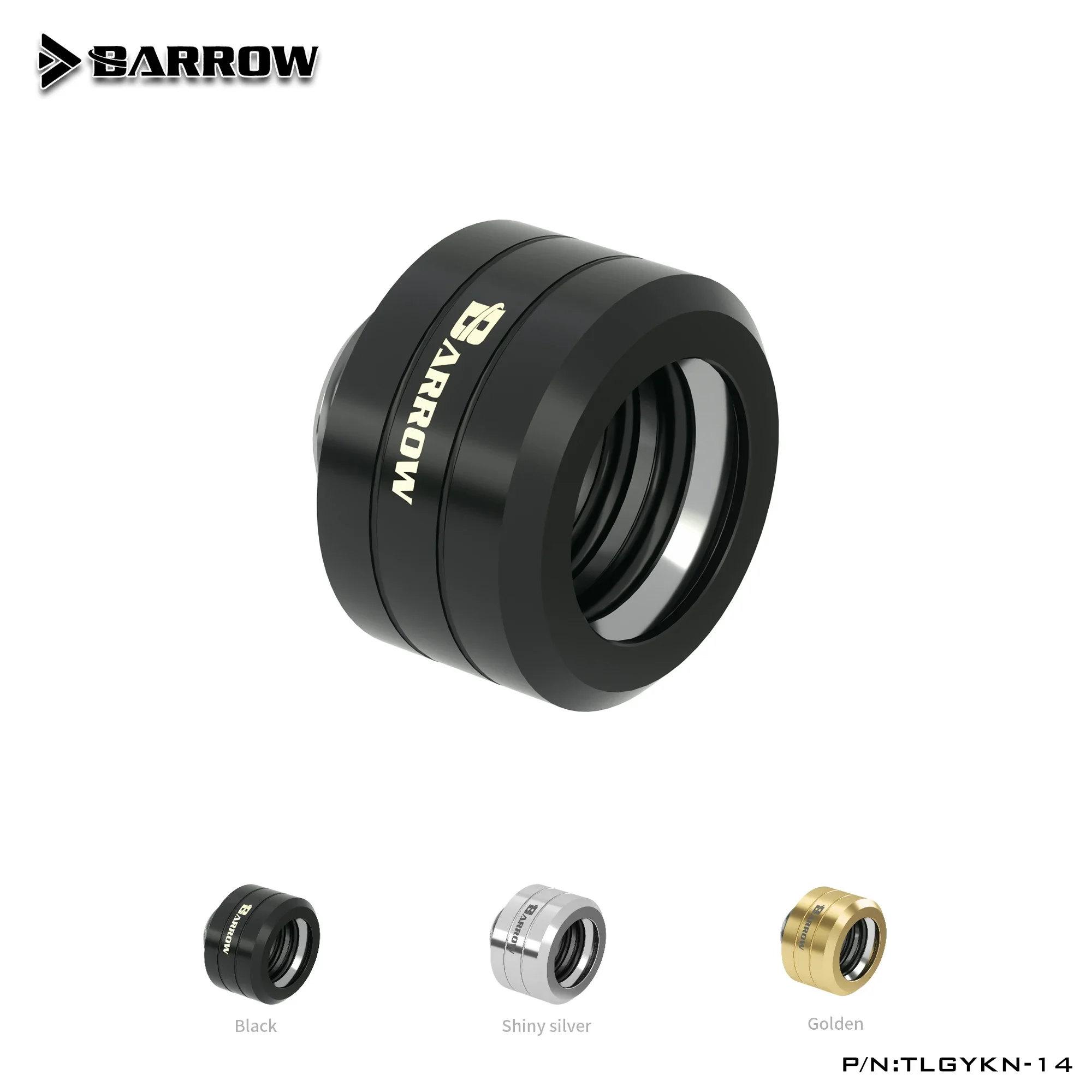 

Barrow TLGYKN-14 Choice Gold Black Silver Smooth OD14mm Hard Tube Fitting Hand Compression Fitting G1/4 Thread OD14mm Hard Pipe