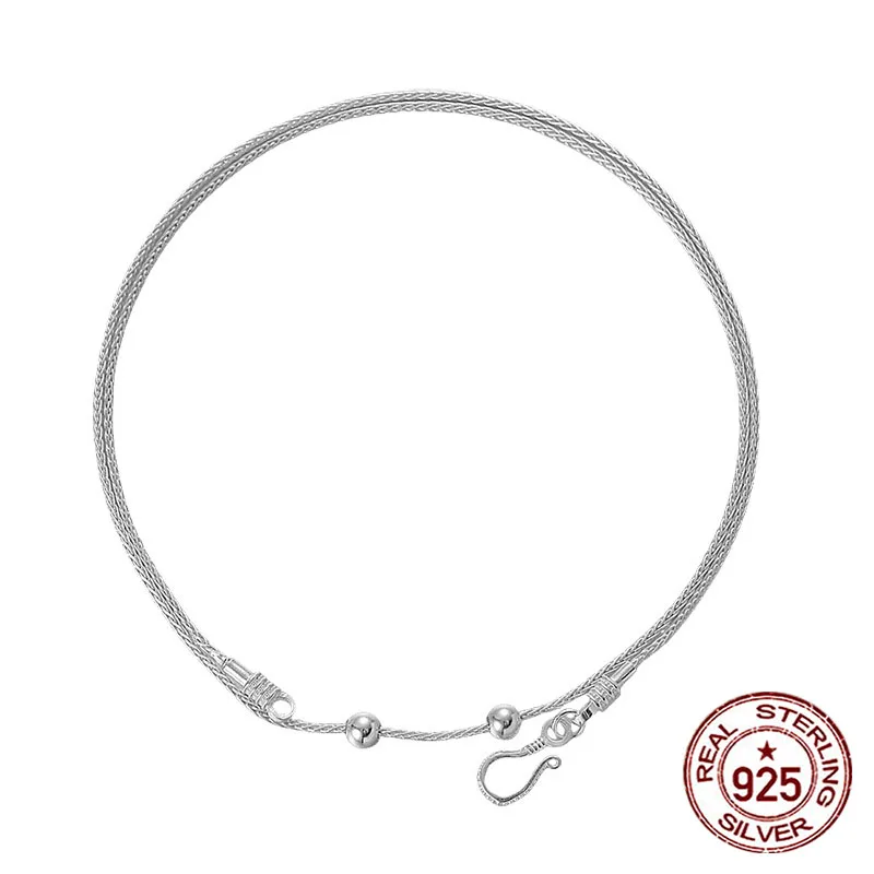 

925 sterling silver internet celebrity wearing Tianzhu necklace universal DIY lock chain men's and women's woven fine