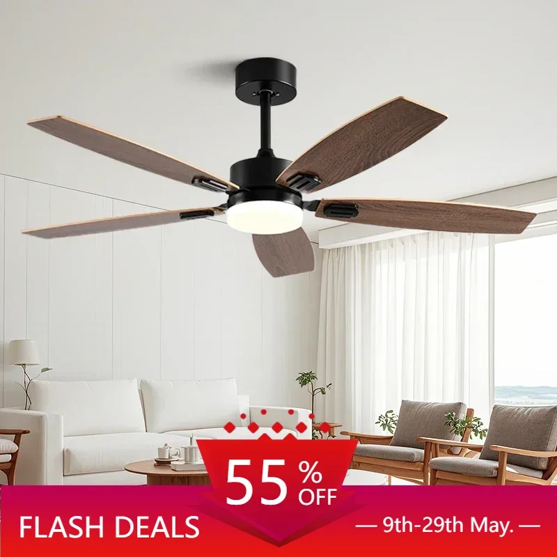 

42/52 inch Ceiling Fan Simple Atmospheric Fan Light with LED Light and Remote Control 35W for Living Room Bedroom, Dining Room