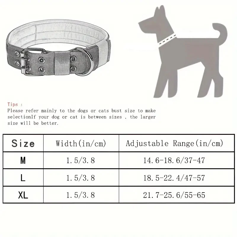 Comfort-Fit Heavy-Duty Nylon Dog Collar-Adjustable, Padded For Training & Walking, Perfect for Medium & Large Dogs