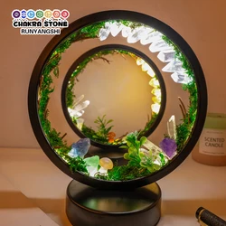 LED Rechargeable Bedside Lamp Natural Quartz Forest Healing Crystal Nightlight Bedroom Desk Network Circle Decorative Light
