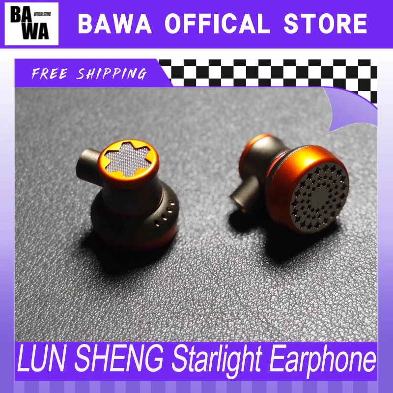 

Lun Sheng Starlight Earphone 14.2mm Hifi Dual Dynamic Driver Flat Head Earbuds Custom Hi-Fi Wired Iem Headphone With Mmcx Cable