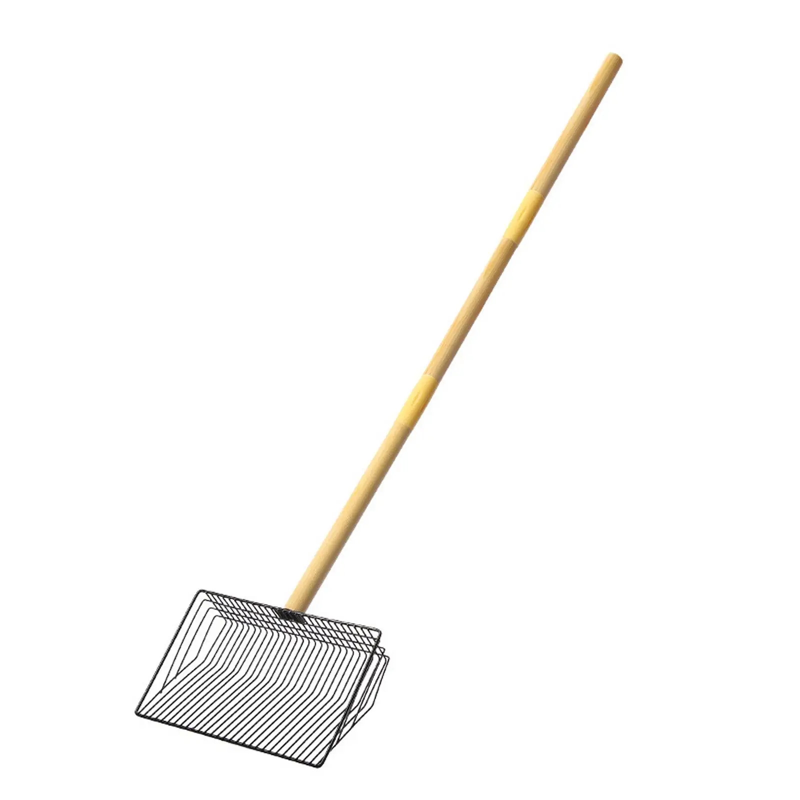 Metal Cats Litter Scooper Wooden Handle Comfortable Grip Detachable Chicken Coop Cleaning Tool for Chicken Coop Kittens Puppy