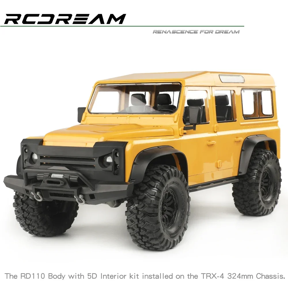 RCDream Wild-Defender RD110 Hard Body 5Door Station Wagon 324mm /Openable 4-Door/Interior/Fender/Cage For TRX4 Defender Upgrade