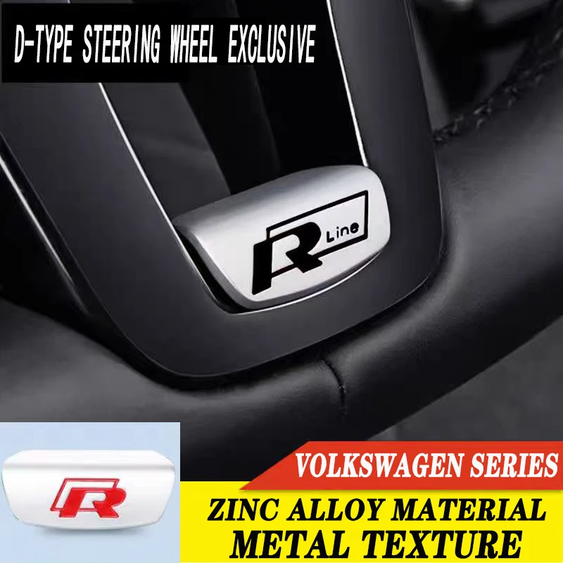 عجلة توجيه سيارة اكسسوارات ملصقات معدنية لشركة فولكس فاجن GTI R خط بولو جولف باسات شيروكو تيجوان جيتا T-ROC طوارق توران GTS