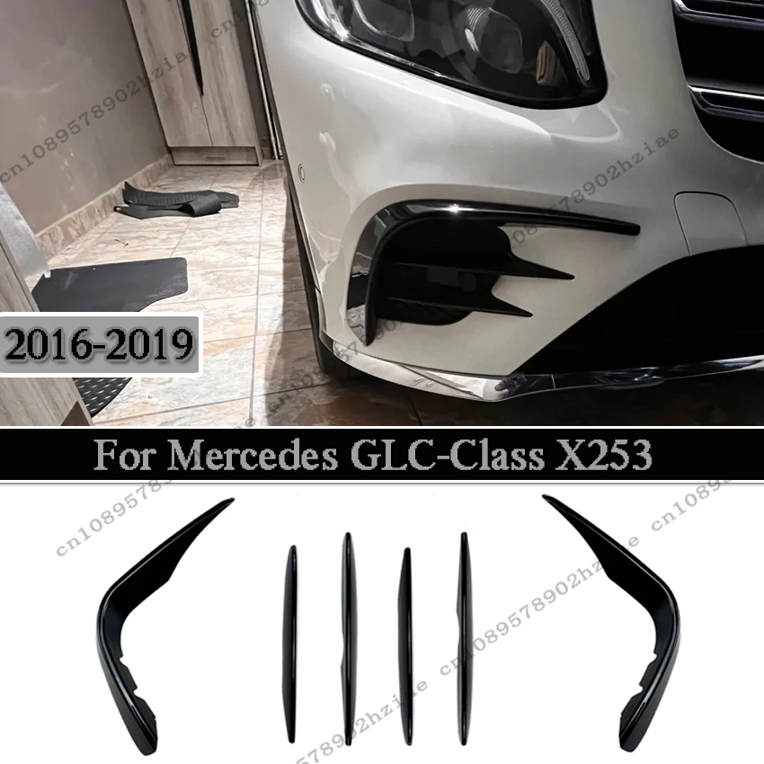 

Для Mercedes-Benz GLC Class X253 GLC260 300 GLC43 AMG 2016-2019 передний бампер, сплиттер, спойлер, противотуманная фара, ветровой нож, накладка на тюнинг