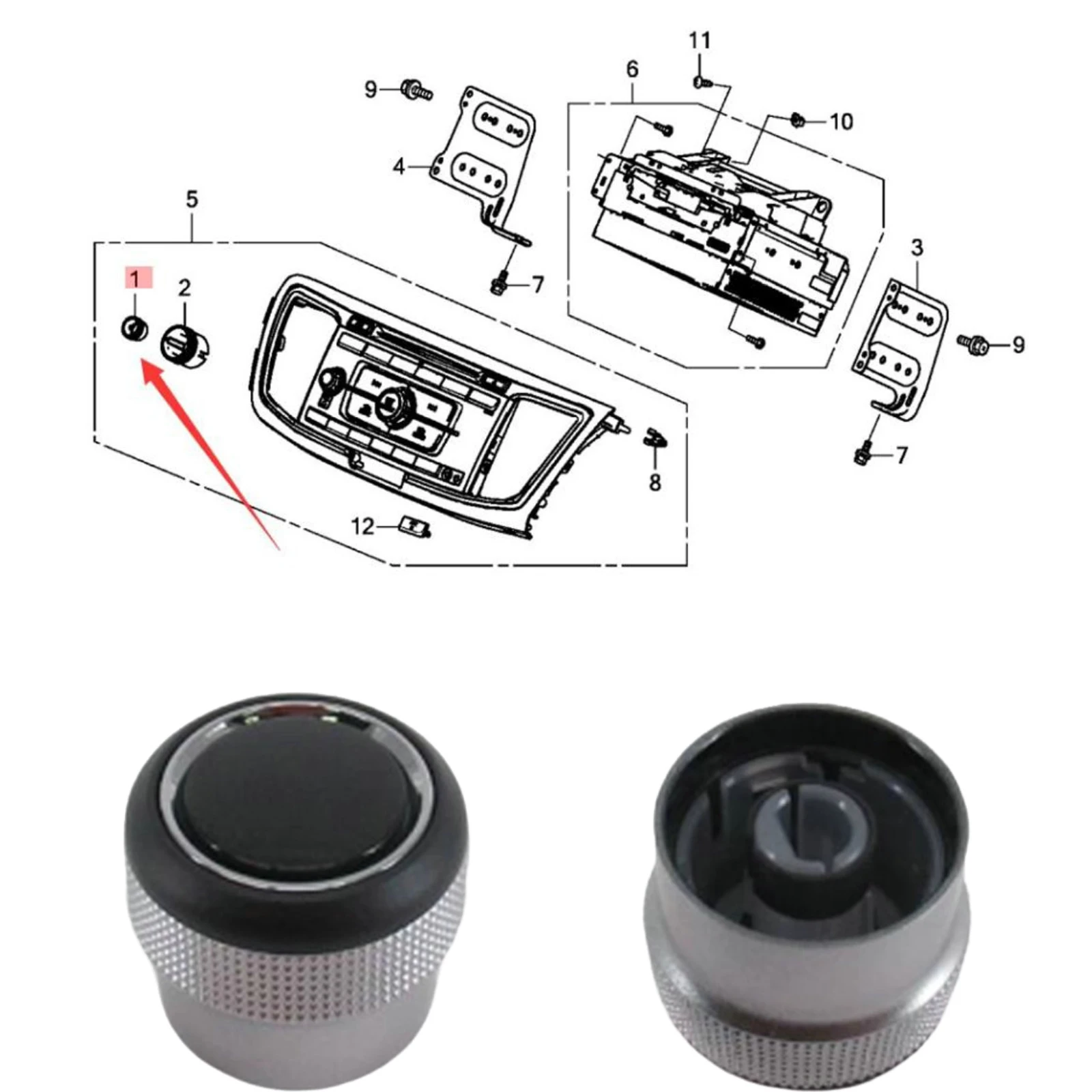 مقبض التحكم في مستوى الصوت الأمامي للسيارة 39102-T2A-A01 لملحقات التحكم في مستوى الصوت Honda Accord 2013-2017