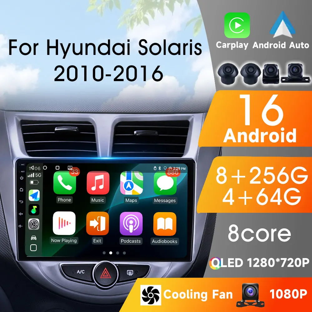 

Autoradio Android 16 Player For Hyundai Solaris 2010-2016 Car Radio Multimedia Autoradio Car Radio 8Core WIFI Video Stereo