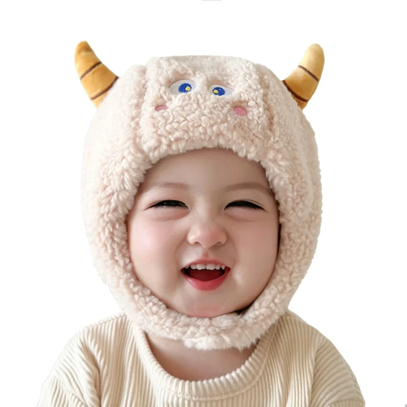 Kinder Muts Baby Herfst Winter Schattige Lamswol Fleece Hoed Baby Warm Verdikte Winddichte Pet Jongens Meisjes Kinderen Warm