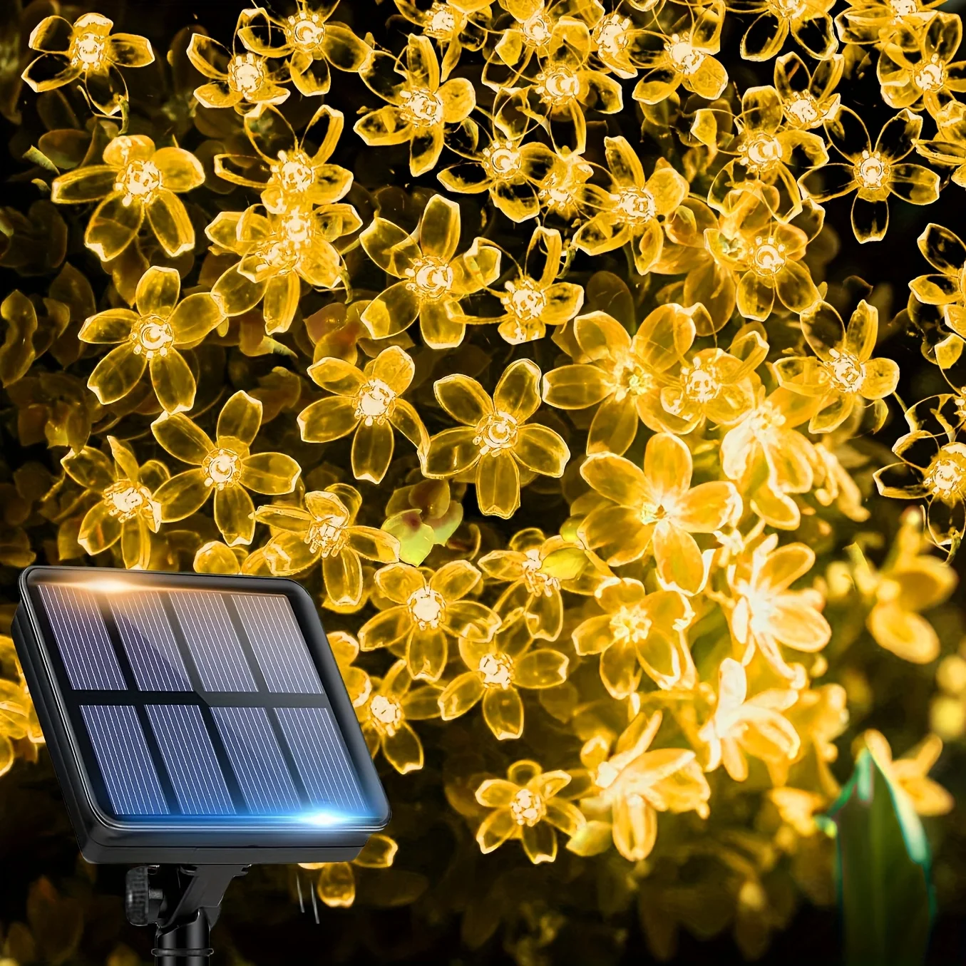 

Outdoor Warm Cherry Blossom Solar String Lights 8 Mode 20/50/100 LED Waterproof Solar Lamp for Garden Fence Patio Yard Christmas
