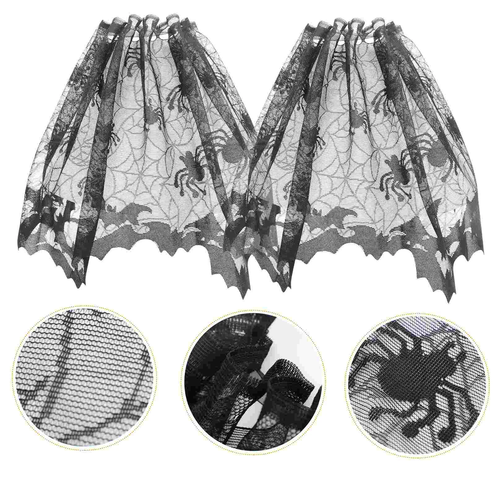 2 Pcs Spider Halloween Lamp Lampshade Party Supplies Fireplace Mantle Small Shades