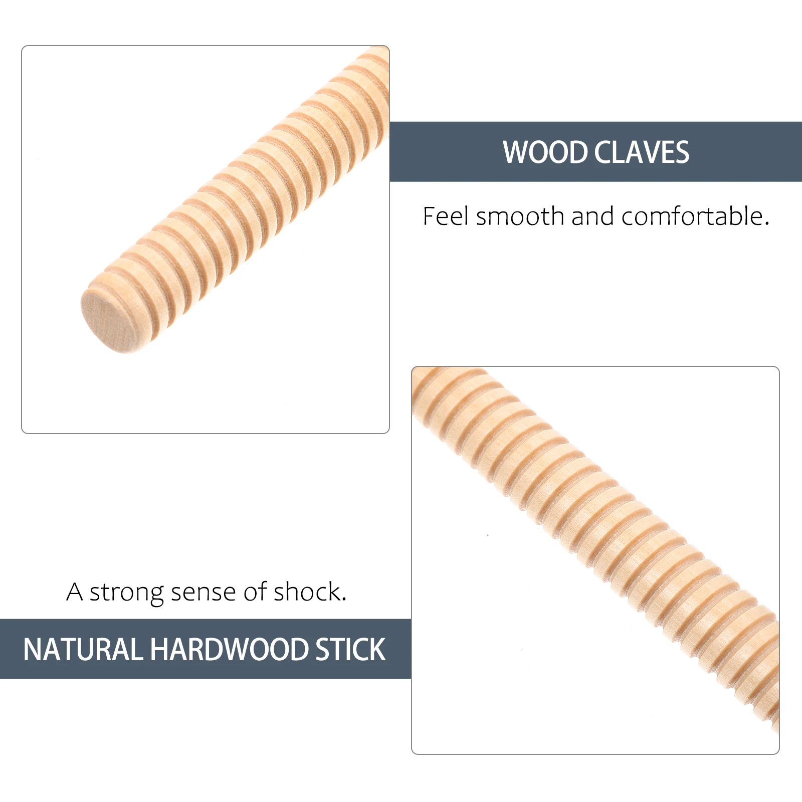 

2Pcs Wood Claves Children Rhythm Sticks Natural Hardwood Music Instrument Educational Percussion Sticks Classroom Musical