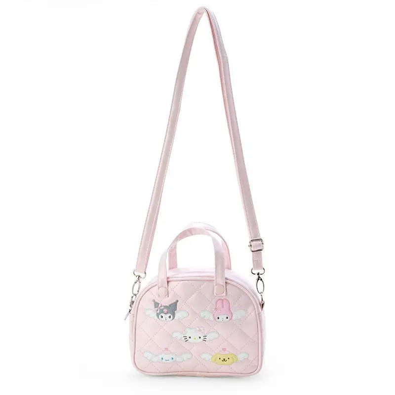 MBTI Kulome Handbags for Women Pink Cute Cartoon Diamond Grid Shoulder Bag Fashion Kawaii PU Leather Casual Anime Messenger Bag