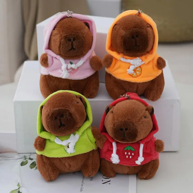 Capivara animal de pelúcia chaveiro de pelúcia animal chaveiro brinquedos brinquedo animal bonecas de pelúcia mochila acessório capivara pingente para meninas