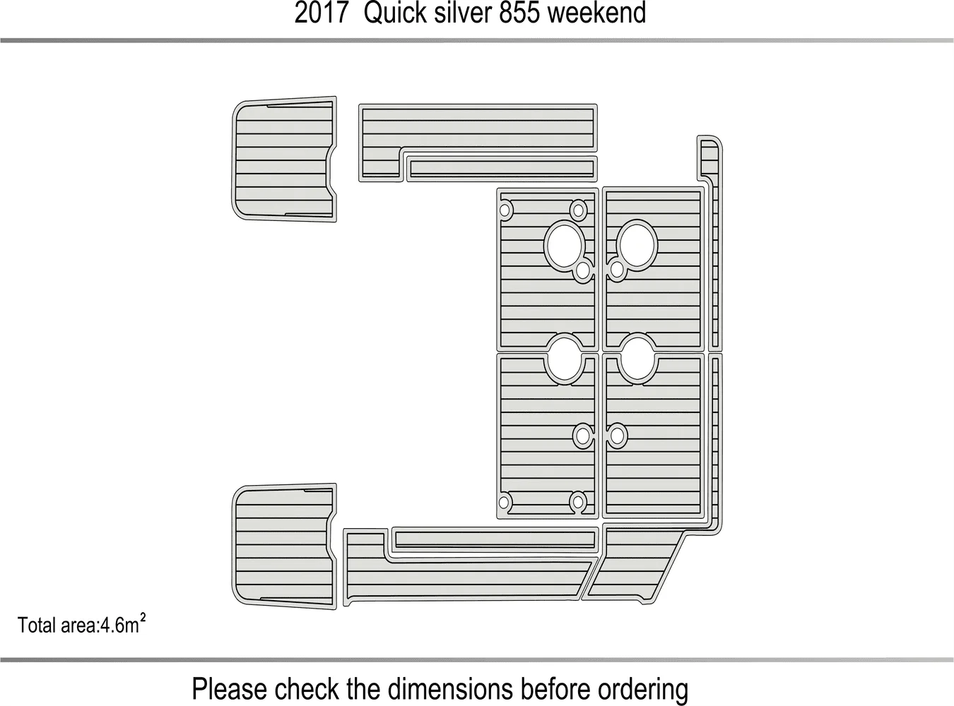2017 Quicksilver 855 عطلة نهاية الأسبوع 1/4 "6 مللي متر إيفا رغوة عدم الانزلاق بولي كلوريد الفينيل خشب الساج التزيين البحرية حصيرة سيديك gatorstep السجاد أرضية بحرية #3
