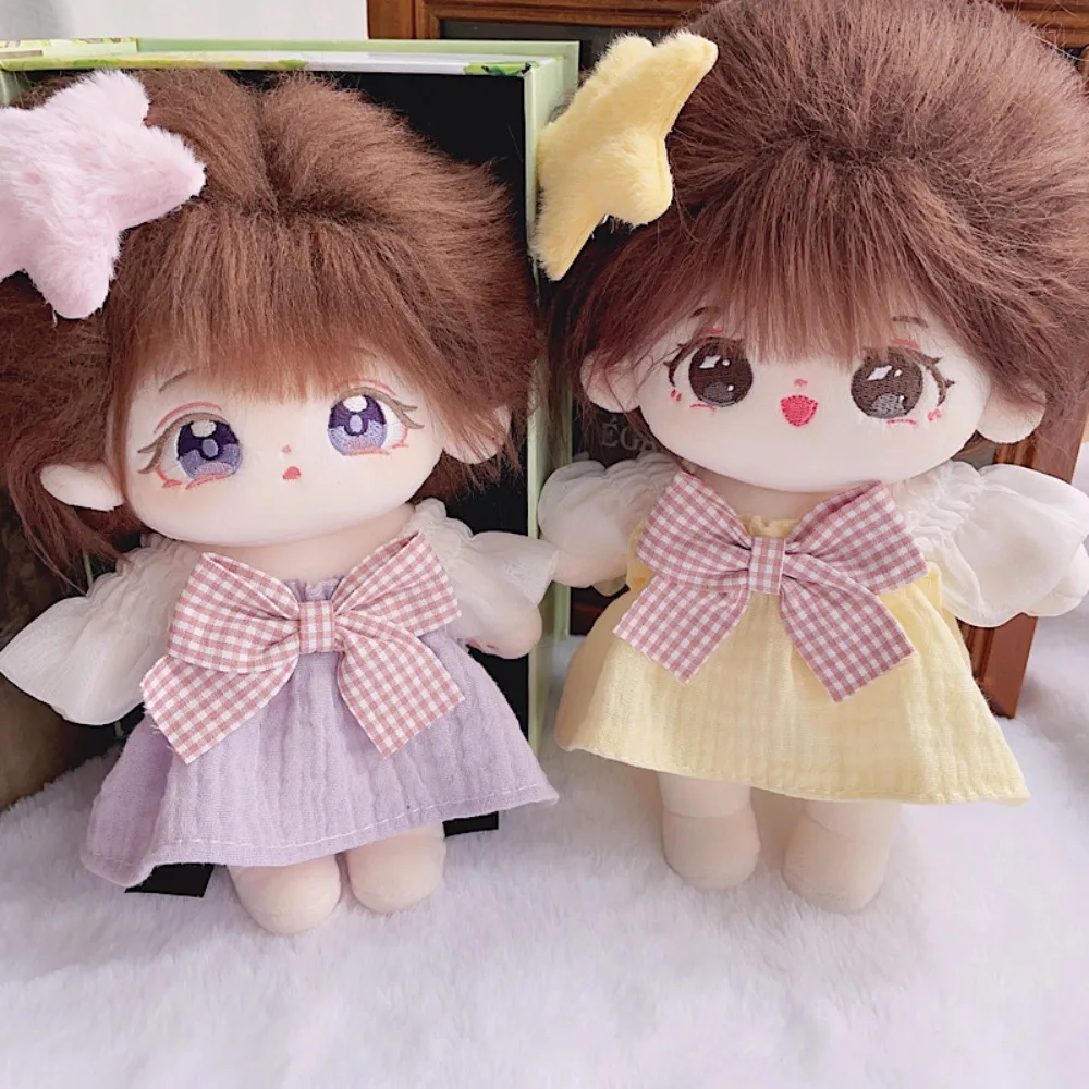 Princess Skirt 20cm Cotton Doll Clothes Doll Changing Outfit Cotton Doll Dress with Hair Clip Cute Plush Toys Clothes