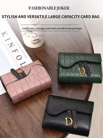Women Luxury Card Holder Short Walet MiniPU Letter Wallet Multi Card Card Holder SmalMulti Functiona Clutch Bag
