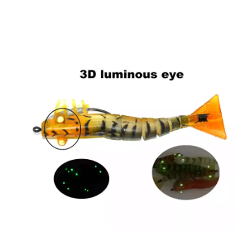 TAKEDO-120mm, 17g umpan buatan untuk Bass, umpan udang lembut, umpan udang hidup, kait engkol VMC, TPR, LV01A,