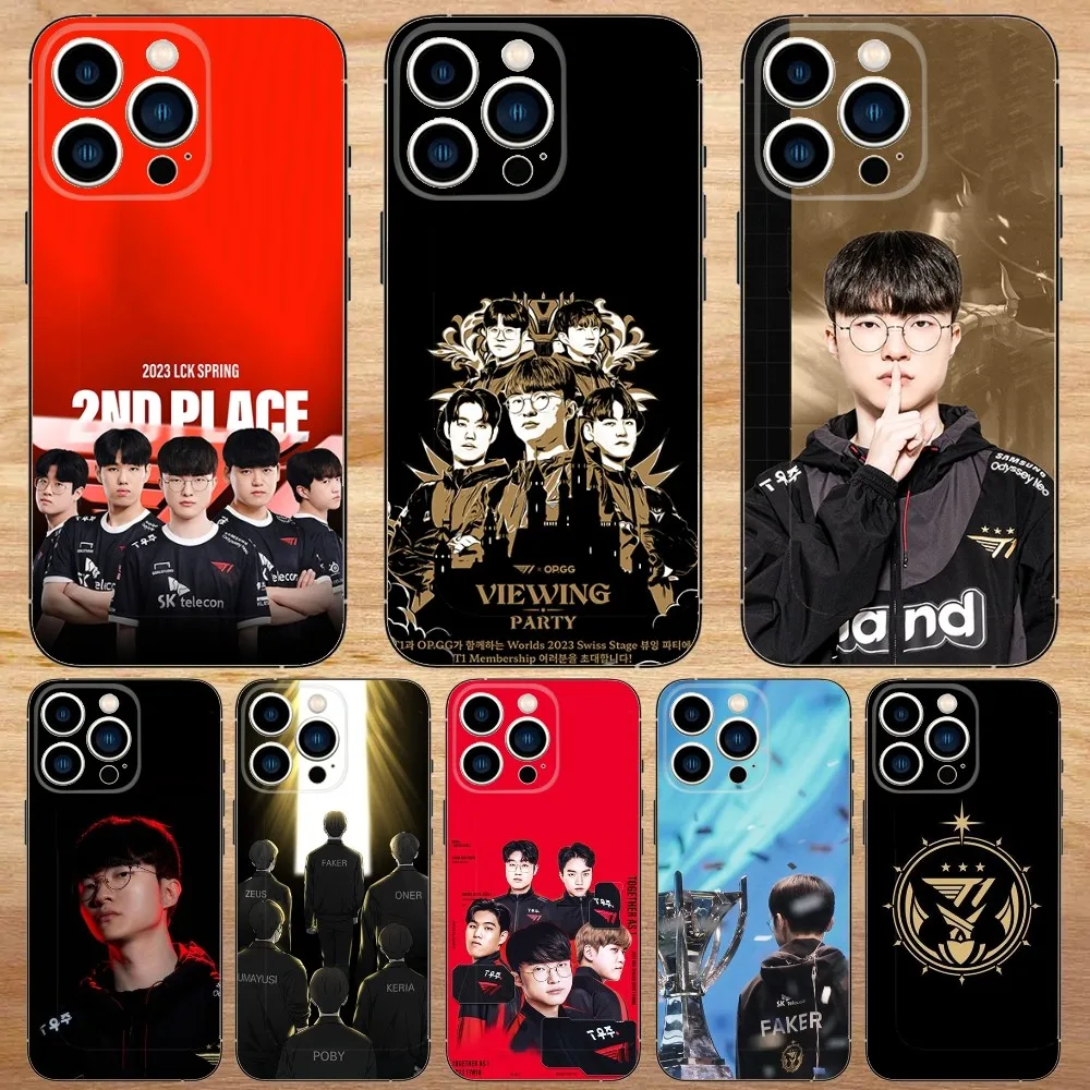 2023 T1 Team L-Lols LPL чехол для телефона для iPhone15,14,13,12,11,Pro,Max,Plus,Mini,X,XS,XR,8,7,6,S,Plus,SE мягкий черный Чехол