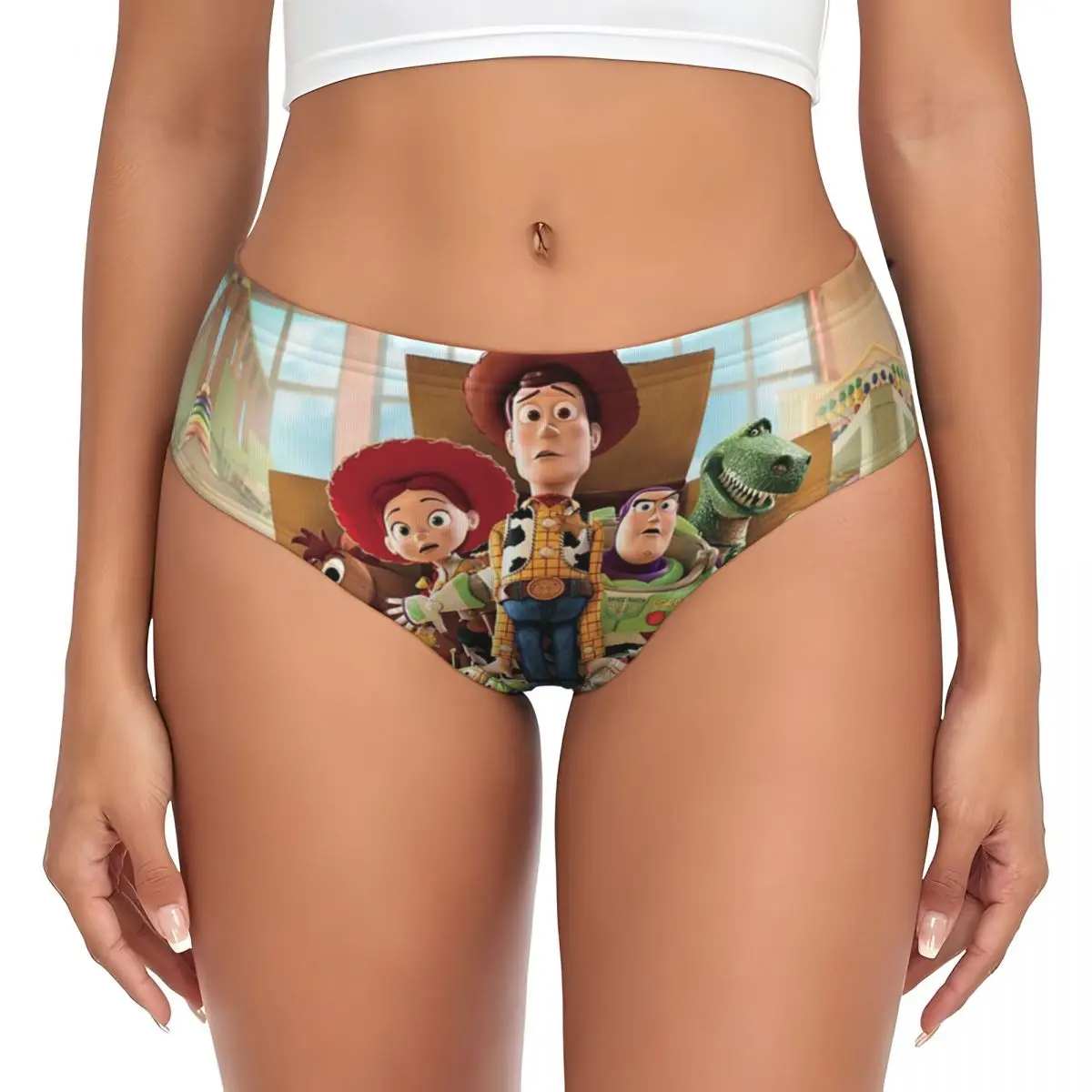 Desenhos animados personalizados Toy Story Calcinhas para Mulheres, Cuecas Respiráveis, Cuecas Femininas, Roupa Interior