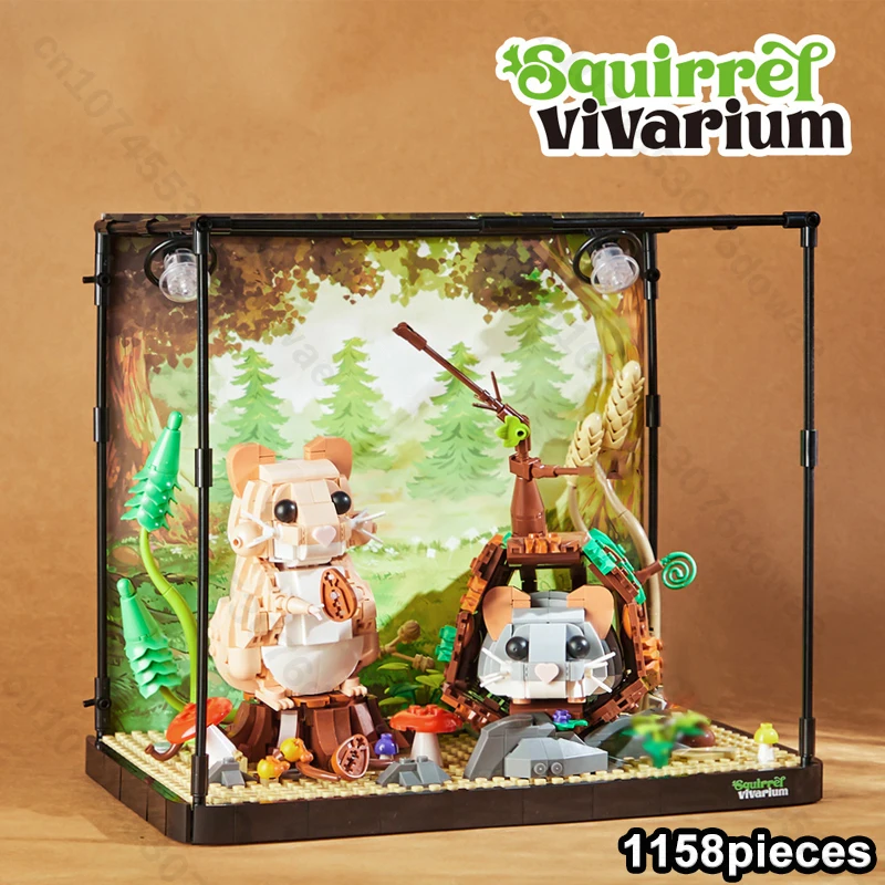 

1158pieces Hamster Ecological Tank Animal Model Building Block Brick Boy DIY Assembly Construction Toy for Children Game Xmas